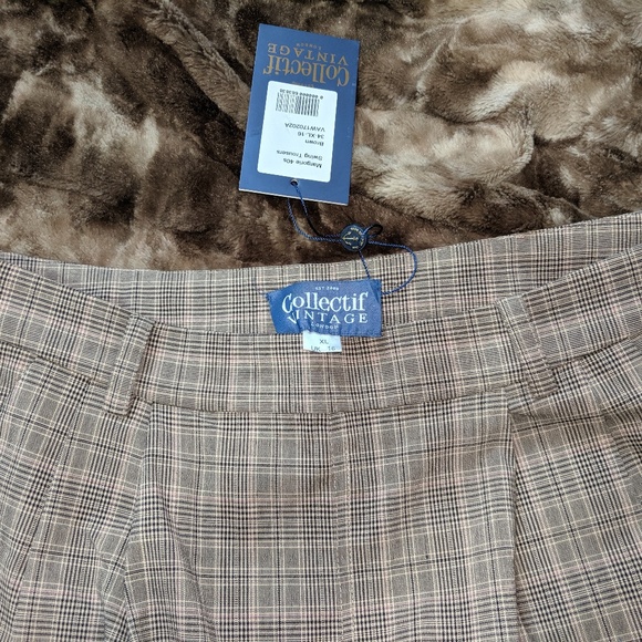 Plaid Wide-leg Trousers - Picture 1 of 2